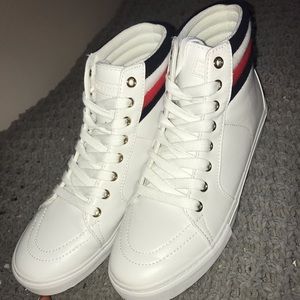 tommy hilfiger white high tops